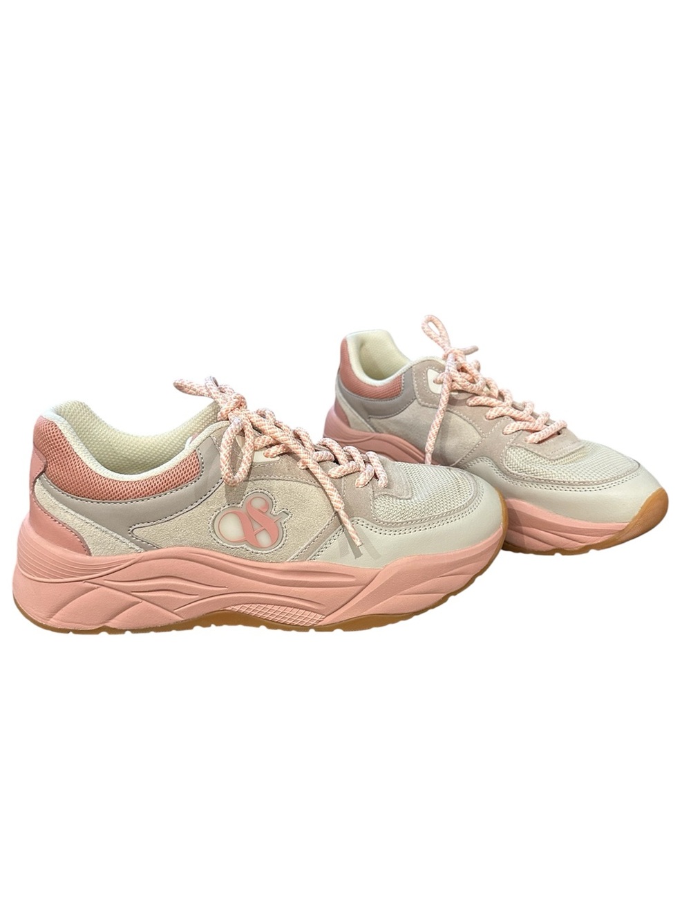 Scotch & Soda Women's Chunky Sneakers in Blush Pink and Cream Size 37/US 6 1/2